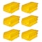 Triton Products Stacking Hanging Interlocking Bins, Polypropylene, Yellow, 7-3/8" L x 4-1/8" W x 3" H, 6 CT 3-220Y-6 - alternate 1